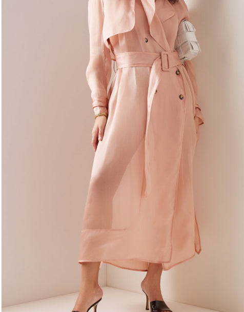 MATÉRIEL Zweireihiger Trenchcoat aus Seidenorganza