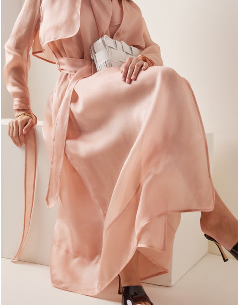 MATÉRIEL Zweireihiger Trenchcoat aus Seidenorganza