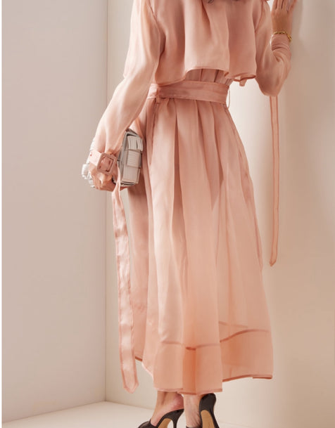 MATÉRIEL Zweireihiger Trenchcoat aus Seidenorganza