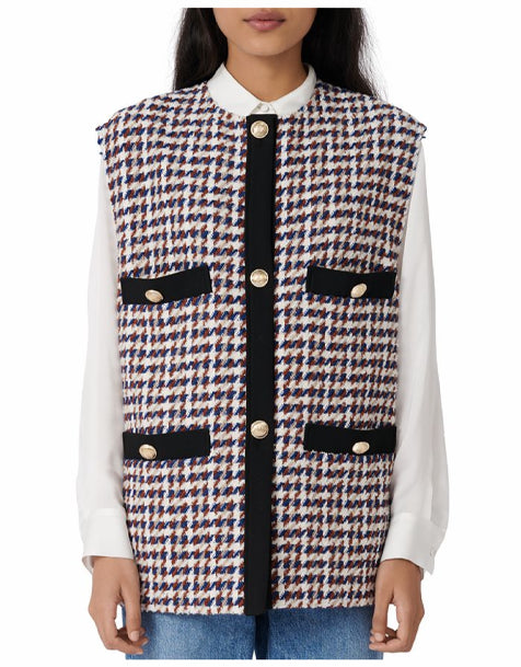 Maje Vilica Weste mit Hahnentrittmuster