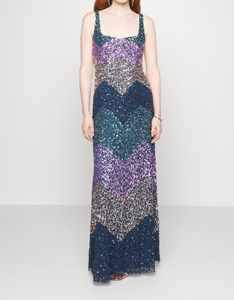 Maya Deluxe MAYA DELUXE MULTI DELICATE SEQUIN ALL OVER EMBELLISHED MAXI DRES - Occasion wear
