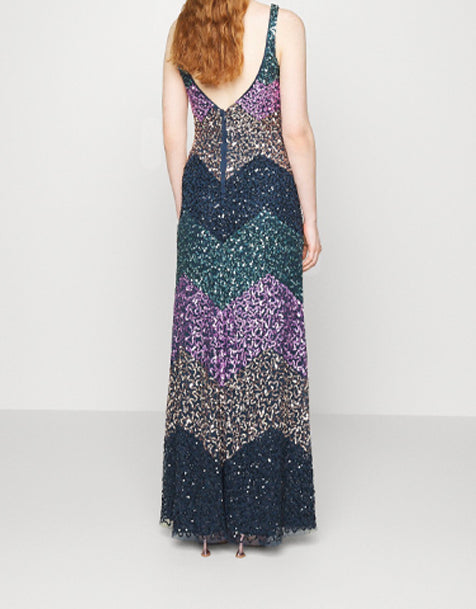 Maya Deluxe MAYA DELUXE MULTI DELICATE SEQUIN ALL OVER EMBELLISHED MAXI DRES - Occasion wear