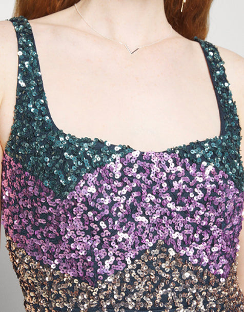 Maya Deluxe MAYA DELUXE MULTI DELICATE SEQUIN ALL OVER EMBELLISHED MAXI DRES - Occasion wear