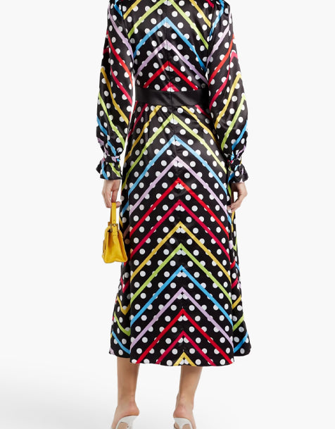Olivia Rubin Marley printed satin midi dress