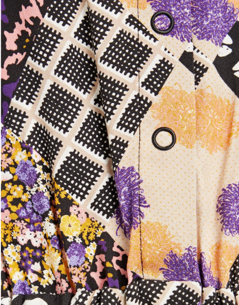 Hofmann Kopenhagen Naomie Midikleid aus bedrucktem ECOVERO-Twill mit Raffungen